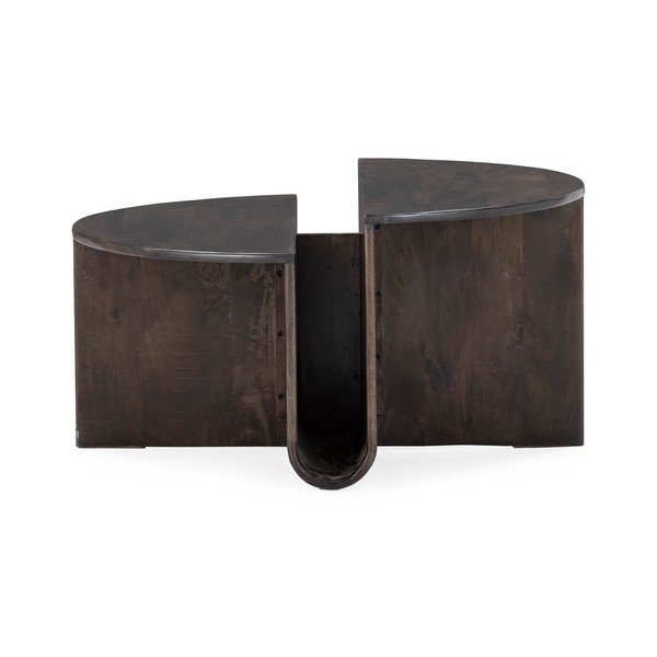 Tmavohnedý okrúhly konferenčný stolík z mangového dreva ø 80 cm Divya – MOME-image-2