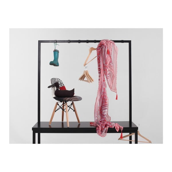 Čierny vešiak s čiernou lavicou CustomForm Next, šírka 120 cm-image-1