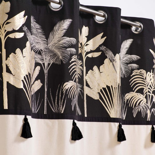 Čierno-béžový záves 140x240 cm Karaba – douceur d'intérieur-image-1