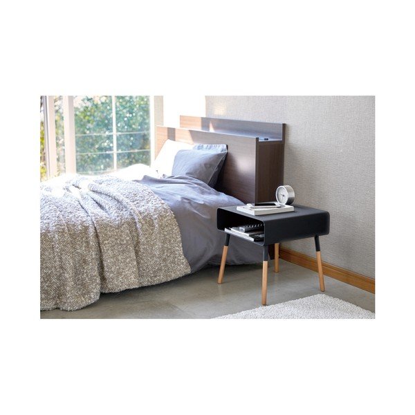 Čierny odkladací stolík YAMAZAKI Plain, výška 35 cm-image-3