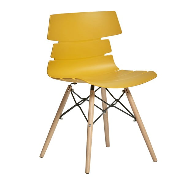 Sada 4 žltých jedálenských stoliečik Marckeric Iris-image-2