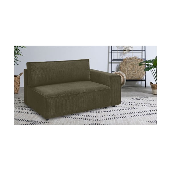 Svetlozelený menčestrový modul pohovky (pravý roh) Nihad modular – Bobochic Paris-image-1