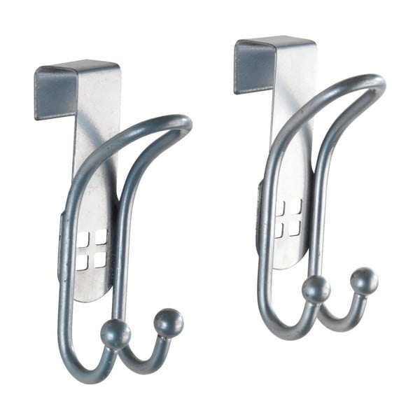 Súprava 2 závesných háčikov na dvere v striebornej farbe Wenko Door Hook-image-1