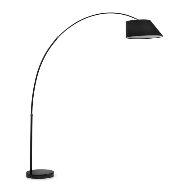Čierna stojacia lampa s textilným tienidlom (výška 189 cm) May – Kave Home