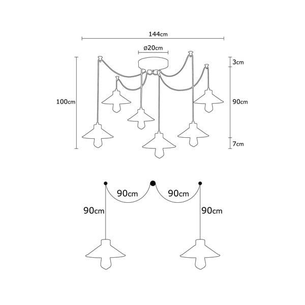 Závesné svietidlo s kovovým tienidlom ø 114 cm Manavgat – Opviq lights-image-2