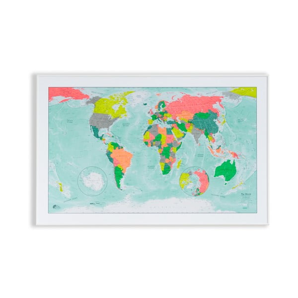 Mapa sveta v priehľadnom puzdre The Future Mapping Company Winkel tripel, 100 x 65 cm