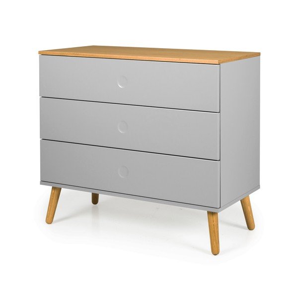 Sivá komoda s detailmi v dekore dubového dreva Tenzo Dot, 90 x 79 cm-image-1