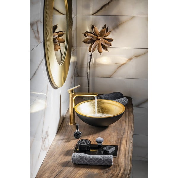 Stojančeková umývadlová batéria v zlatej farbe Spy – Sapho-image-1