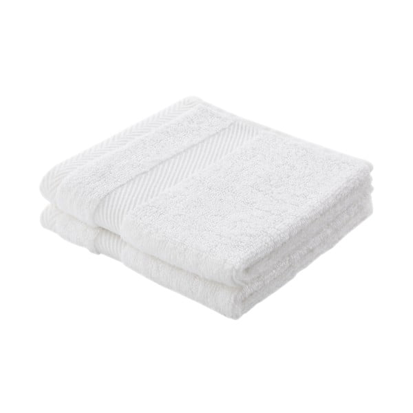 Biely bavlnený uterák s prímesou hodvábu 30x30 cm - Bianca