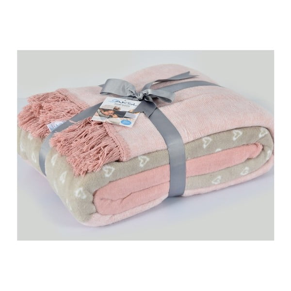Bavlnená deka Armada Candy Pembe, 220 × 180 cm