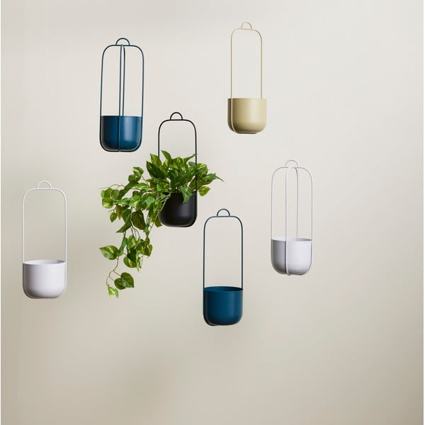 Modré kovové závesné kvetináče v sade 2 ks ø 16 cm Lotus - Hübsch-image-1