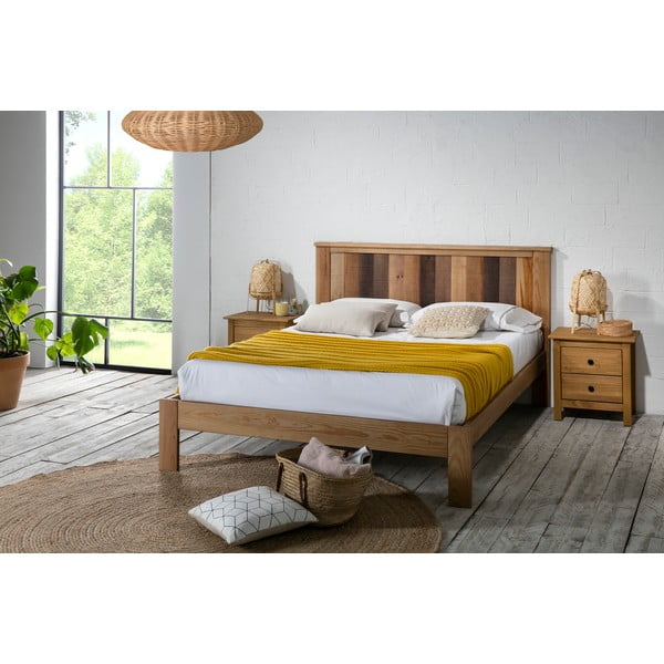 Dvojlôžková posteľ s roštom v prírodnej farbe 140x190 cm Maude – Marckeric-image-1