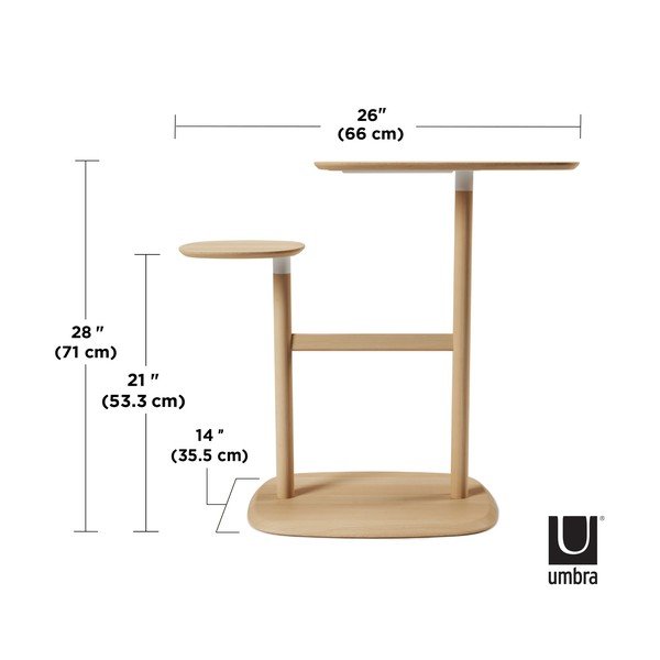 Odkladací stolík z bukového dreva 36x87 cm Swivo – Umbra-image-4