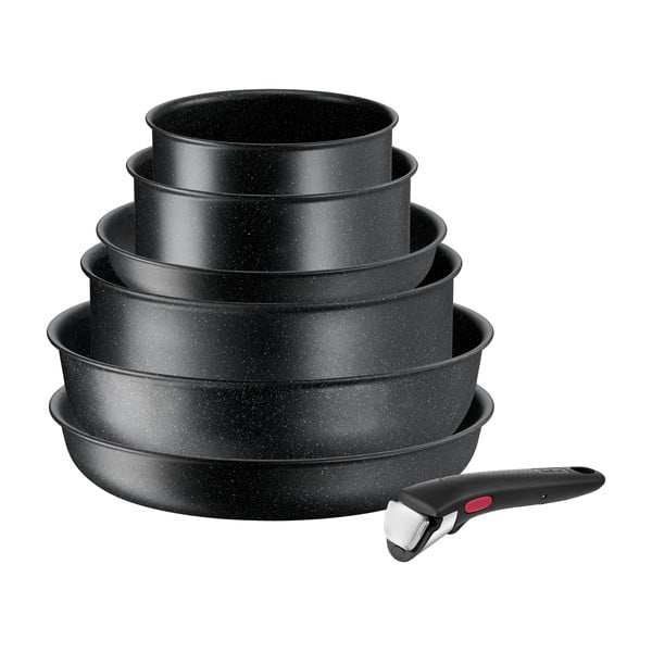 Hliníková súprava riadu 7 ks INGENIO Black stone L3998702 – Tefal