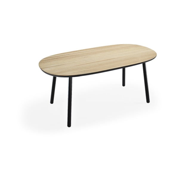 Jedálenský stôl z jaseňového dreva s čiernymi nohami EMKO Naïve, 180 × 90 cm