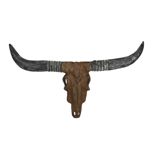 Dekorácia z teakového dreva HSM Collection Buffalo Head, výška 50 cm