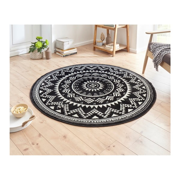 Čierny koberec Hanse Home Celebration Valencia, ⌀ 140 cm-image-1