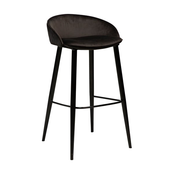 Čierna zamatová barová stolička DAN-FORM Denmark Dual, výška 91 cm