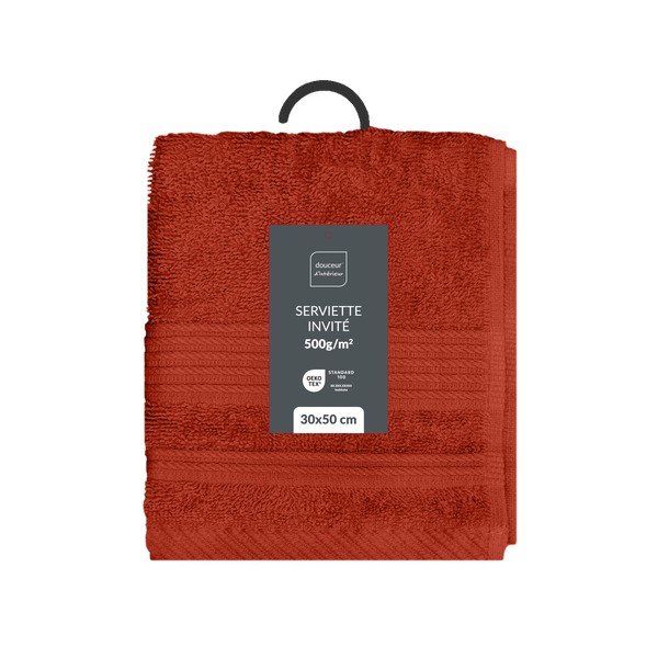 Froté bavlnený uterák v tehlovej farbe 30x50 cm Tendresse – douceur d'intérieur-image-4
