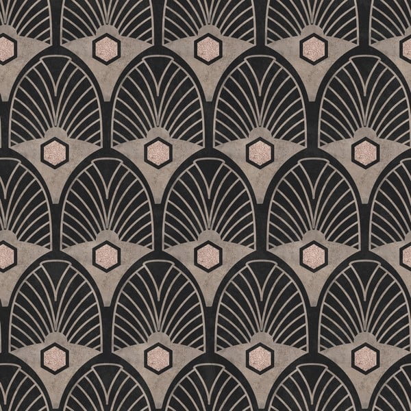 Tapeta Global Art Production Art Deco Leaf, 52 x 300 cm (3 rolky)