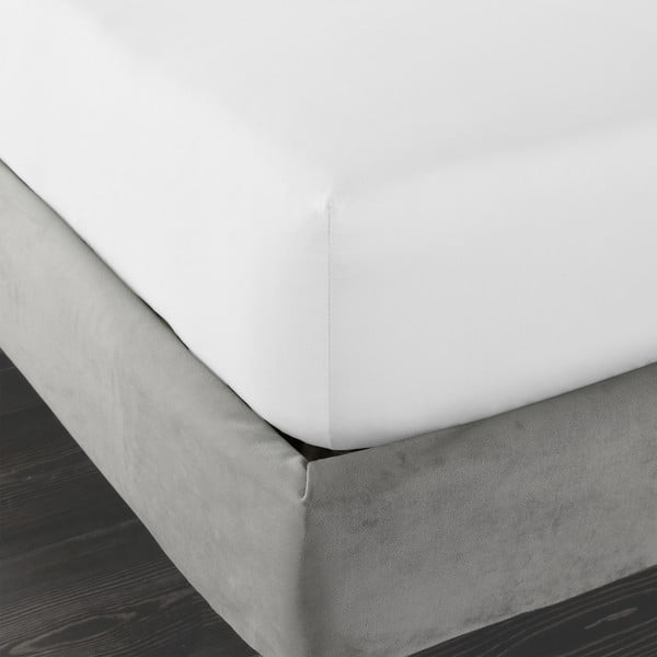 Biela napínacia plachta z bavlneného saténu 185x200 cm Cotton Sateen – Bianca-image-3