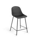 Tmavosivá kovovo-plastová záhradná barová stolička Quinby – Kave Home