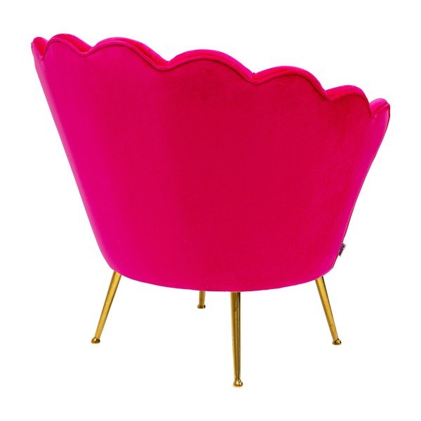 Ružové zamatové kreslo Kare Design Water Lily-image-3