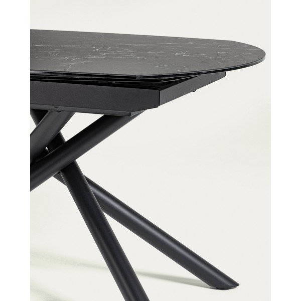Rozkladací jedálenský stôl s prídavnou doskou s keramickou doskou 100x130 cm Yodalia – Kave Home-image-4