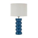 Biela/modrá keramická stolová lampa s textilným tienidlom (výška  46 cm) Torr – Mauro Ferretti