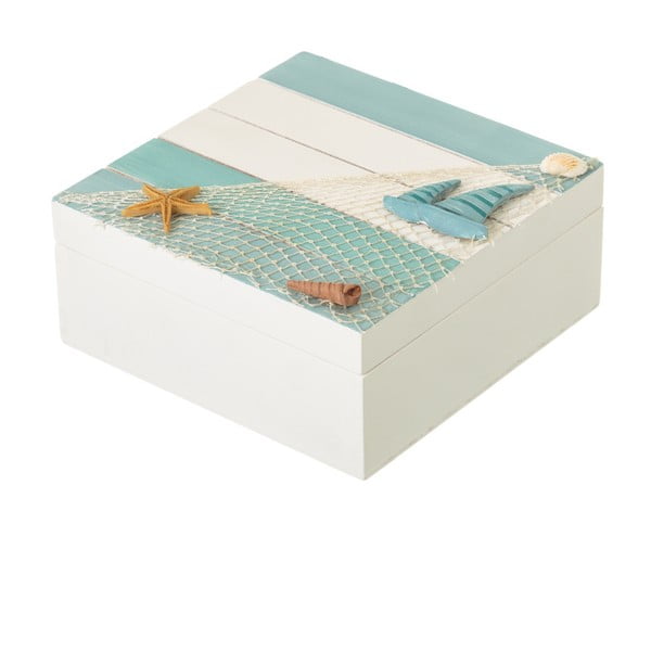 Farebný úložný box s vrchnákom Unimasa Sealife, 16 × 7 cm