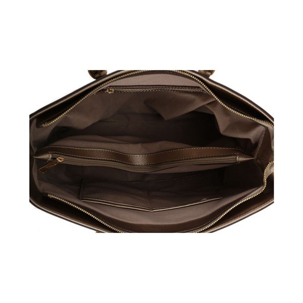 Krémovobiela kabelka z eko kože so zlatými odleskami Beverly Hills Polo Club Anne-image-4