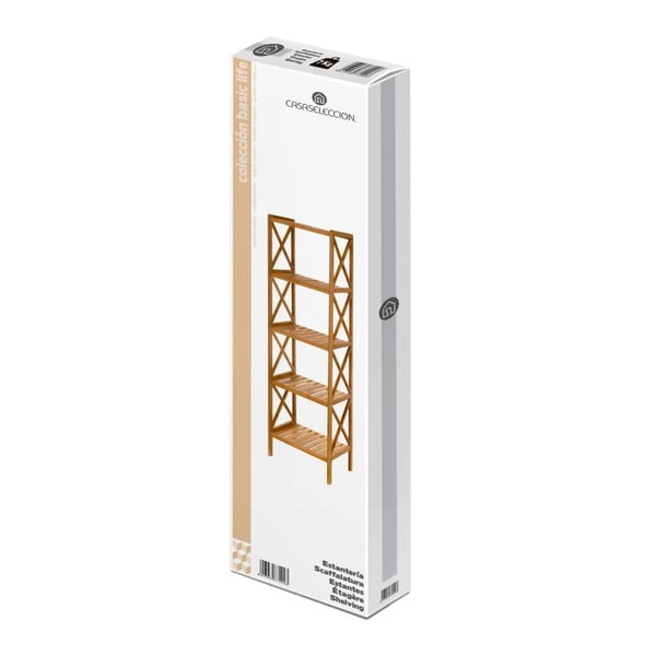 Bambusový kúpeľňový regál v prírodnej farbe 36,5x153 cm - Casa Selección-image-4