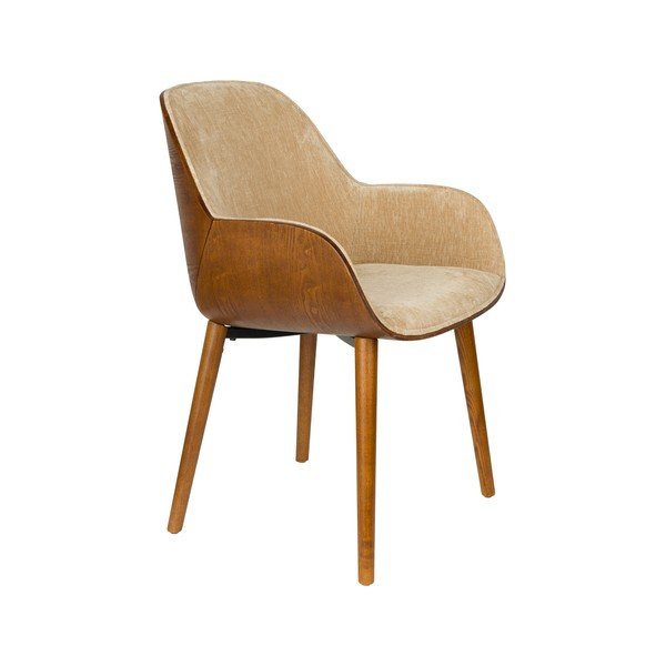 Béžové čalúnené jedálenské kreslo s podrúčkami Taylor – Dutchbone