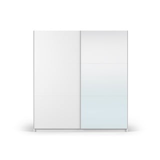 Biela šatníková skriňa so zrkadlom a s posuvnými dverami 200x215 cm Lisburn - Cosmopolitan Design