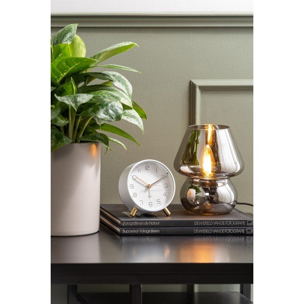 Sklenená stolová lampa v striebornej farbe Leitmotiv Glass, výška 18 cm-image-1