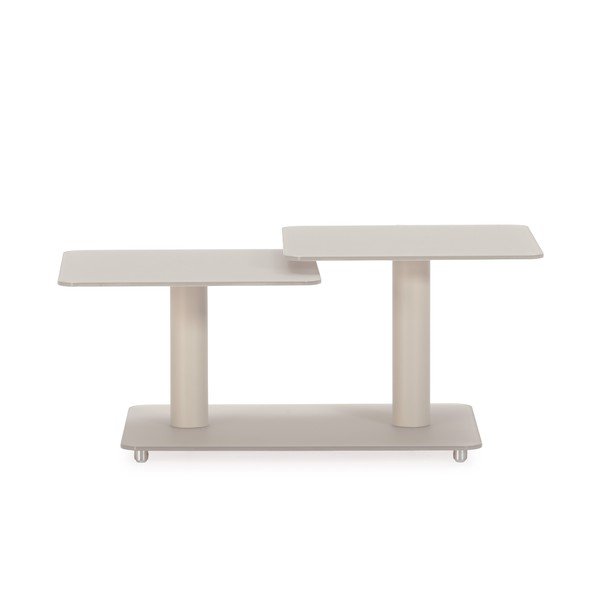 Krémovobiely sklenený konferenčný stolík 54x115 cm Elvi – Marckeric-image-1