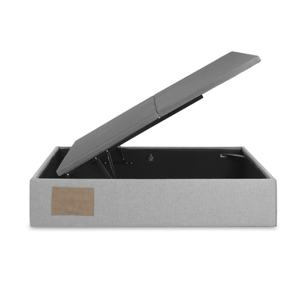 Sivá čalúnená dvojlôžková posteľ s úložným priestorom 180x200 cm Matters – Kave Home-image-3