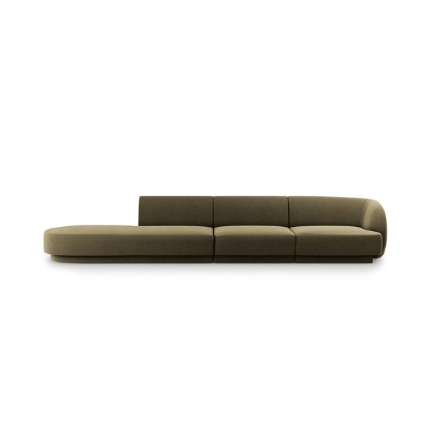 Zelená zamatová pohovka 302 cm Miley – Micadoni Home