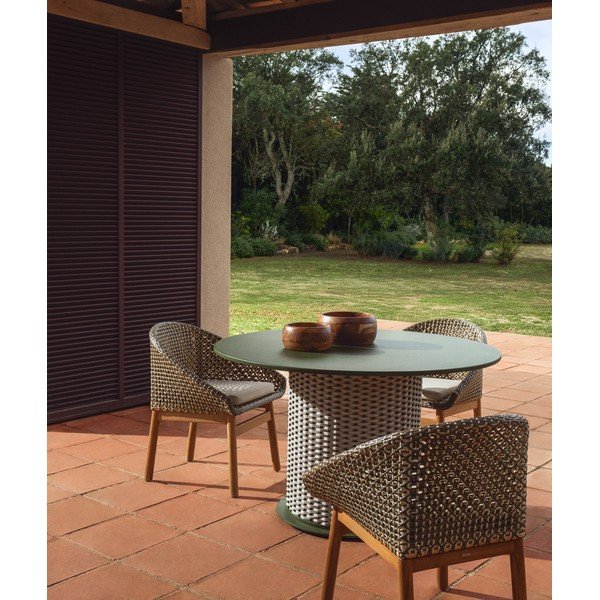 Zelená ratanová záhradná stolička Olbia – Kave Home-image-3