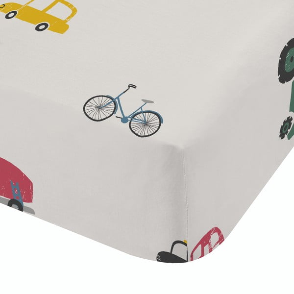 Biela napínacia bavlnená detská plachta do postieľky 70x140 cm Transport – Bianca