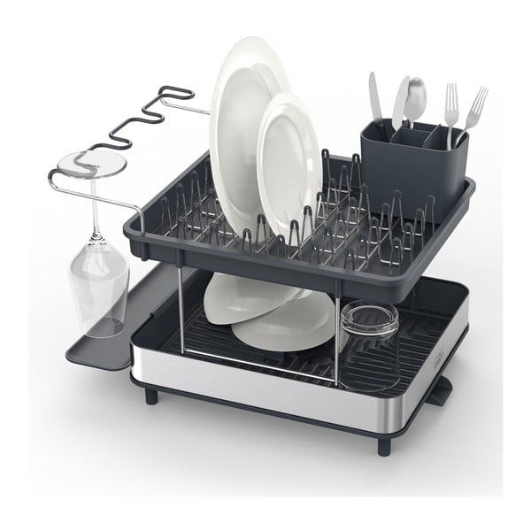 Sivý dvojposchodový anikoro odkvapkávač Excel – Joseph Joseph-image-3