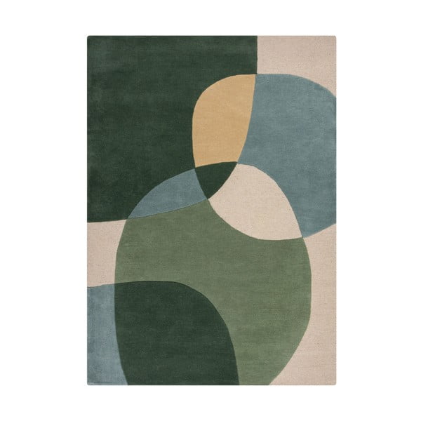 Zelený ručne tkaný vlnený koberec 160x230 cm Glow Green & Blue – Flair Rugs