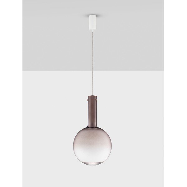 Hnedé sklenené LED závesné svietidlo so stmievačom ø 30 cm Nostos – Nova Luce-image-4