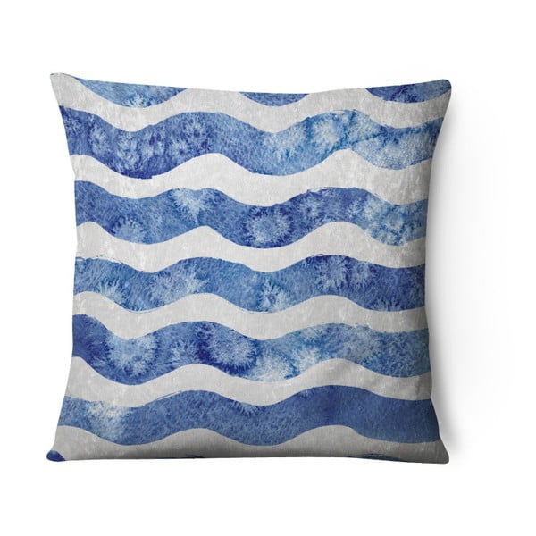 Zamatová obliečka na vankúš Azul Waves Duro, 43 x 43 cm