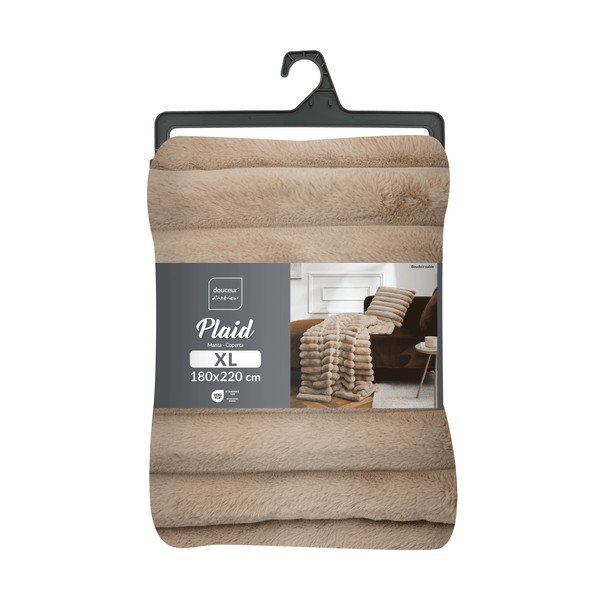 Svetlohnedá deka z mikroplyšu 180x220 cm Boudoir – douceur d'intérieur-image-4