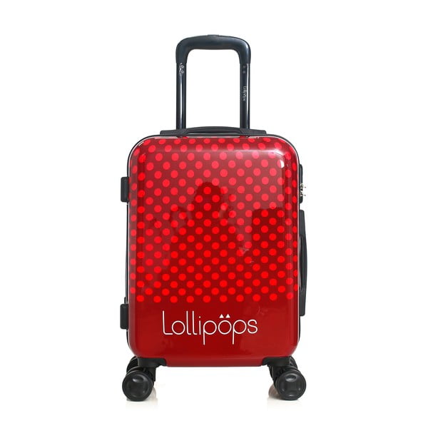 Set červeného kufra na 4 kolieskach a menšieho kufríka Lollipops Penny-image-4
