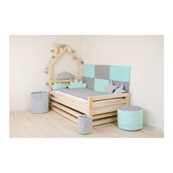 Sada 4 bielych predĺžených nôh z borovicového dreva k posteli Benlemi, výška 20 cm-image-4