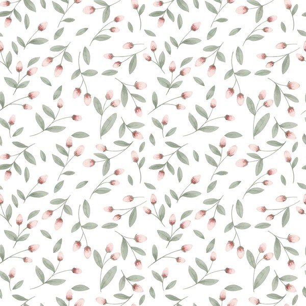 Detská tapeta z netkanej textílie 10 m x 50 cm Flower Buds – Lilipinso