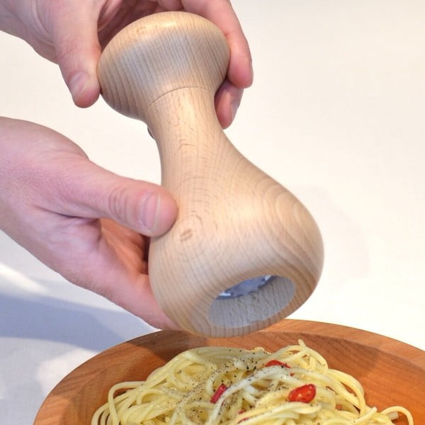 Malý čierny mlynček na korenie z dubového dreva Wireworks Grinder-image-2