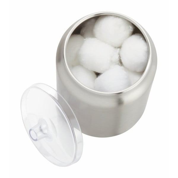 V striebornej farbe kúpeľňový organizér na vatové tampony z nehrdzavejúcej ocele Austin – iDesign-image-1